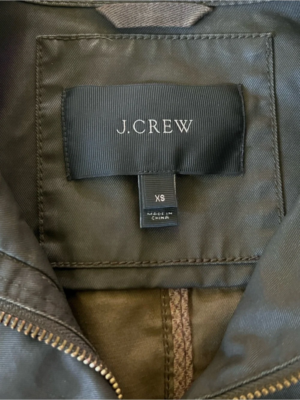 J. Crew green Utility Jacket with Gold Hardware